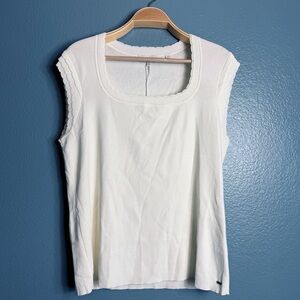 NWT Ted Baker Stacie Scallop Short Sleeve Sweater Natural Size 5 (XL)